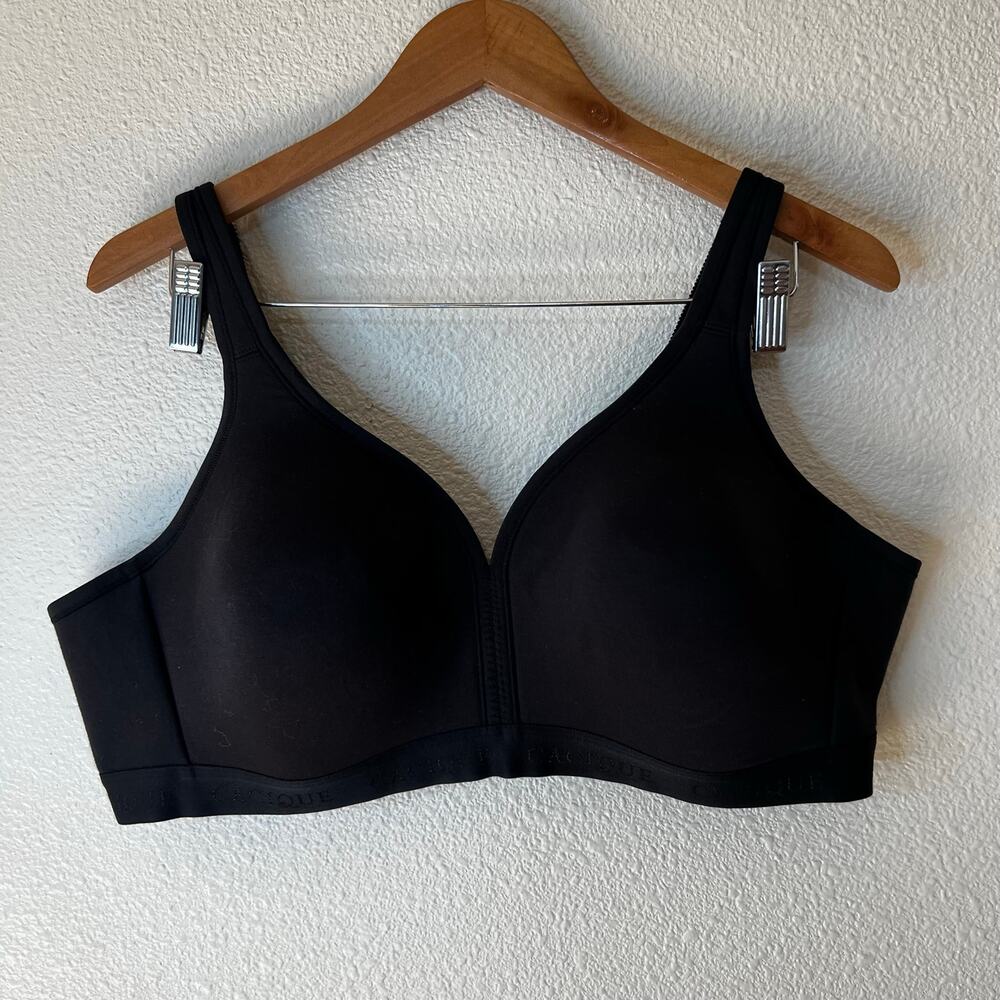 Cacique black lightly lined wire free bra 42C